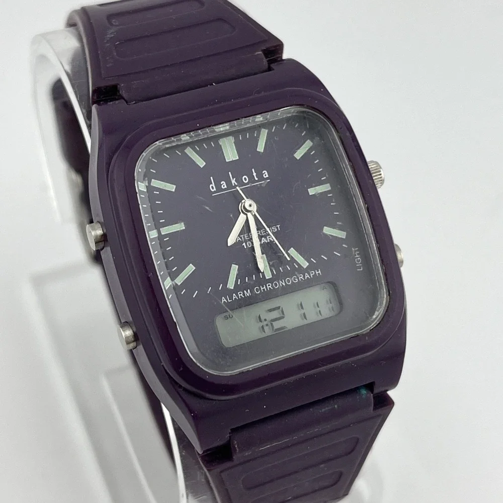 Dakota Moon Glow Watch Women 33mm Purple Analog/Digital- New Battery‎